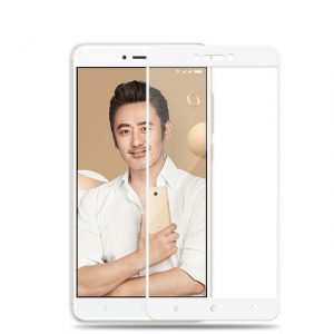 Цветное защитное стекло 2.5D на весь экран для  Xiaomi Redmi Note 5A Pro/ Redmi Note 5A Prime/Redmi Y1 (White)