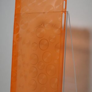 Пластиковая прозрачная оранжевая накладка с кружечками  для Iphone 5 / 5c / 5s /SE