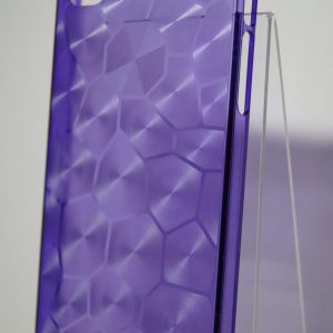Пластиковая прозрачная фиолетовая накладка с фигурами для Iphone 5 / 5c / 5s / SE