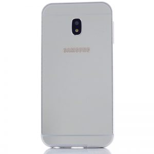Металлический бампер с акриловой вставкой с зеркальным покрытием для Samsung J730 Galaxy J7 (2017) Серебряный
