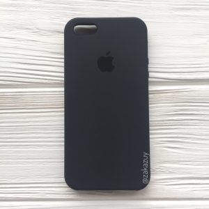 Оригинальный чехол Silicone Case с микрофиброй дляIphone 5 / 5s / SE №37 (Dark Grey)