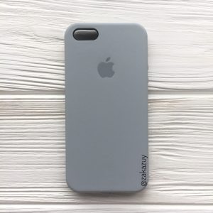 Оригинальный чехол Silicone Case с микрофиброй для Iphone 5 / 5s / SE №33 (Light Blue)