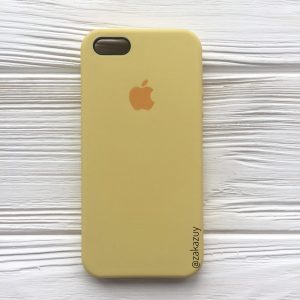 Оригинальный чехол Silicone Case с микрофиброй для Iphone 5 / 5s / SE (Light Yellow)