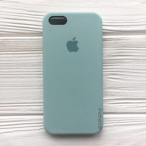 Оригинальный чехол Silicone Case с микрофиброй для Iphone 5 / 5s / SE №21 (Light Mint)