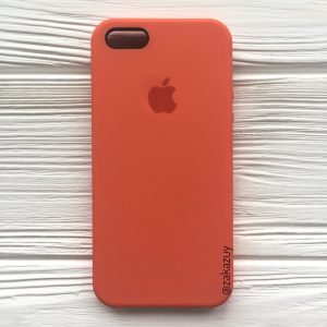 Оригинальный чехол Silicone Case с микрофиброй для Iphone 5 / 5s / SE №11 (Light Orange)