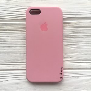 Оригинальный чехол Silicone Case с микрофиброй для Iphone 5 / 5s / SE №35 (Pink)
