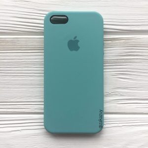 Оригинальный чехол Silicone Case с микрофиброй для Iphone 5 / 5s / SE №23 (Mint)