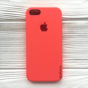 Оригинальный чехол Silicone Case с микрофиброй для Iphone 5 / 5s / SE №31 (Ultra Coral)