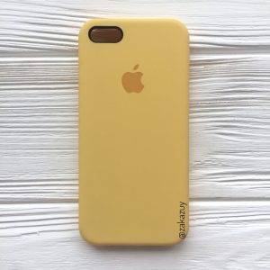 Оригинальный чехол Silicone Case с микрофиброй для Iphone 5 / 5s / SE №13 (Yellow)