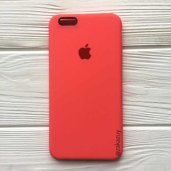 Оригинальный чехол Silicone Case с микрофиброй для Iphone 6 Plus / 6s Plus №31 (Ultra Coral)