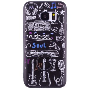 TPU чехол тематический с кольцом для Samsung G930F Galaxy S7 (Black Music)