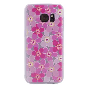 TPU чехол матовый soft touch color для Samsung G930F Galaxy S7 (Гортензии)