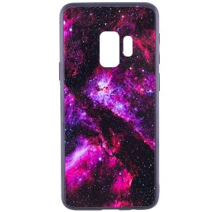 TPU+Glass чехол – бампер Космос для Samsung Galaxy S9 (Pink)
