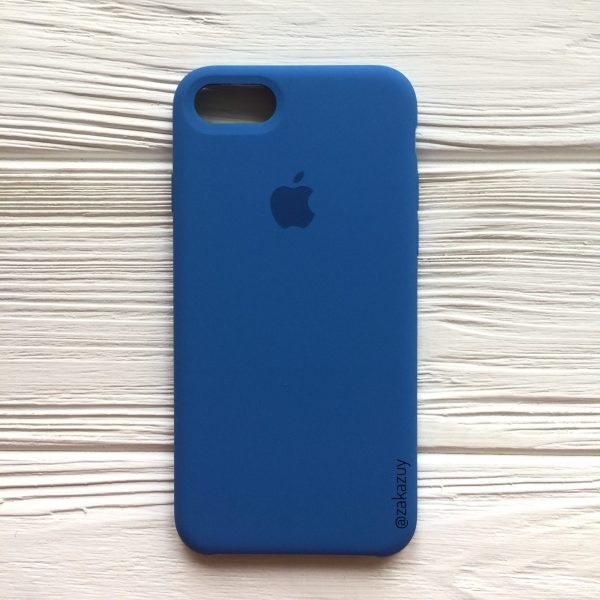 Оригинальный чехол Silicone Case с микрофиброй для Iphone 7 / 8 / SE (2020) №12 (Blue)