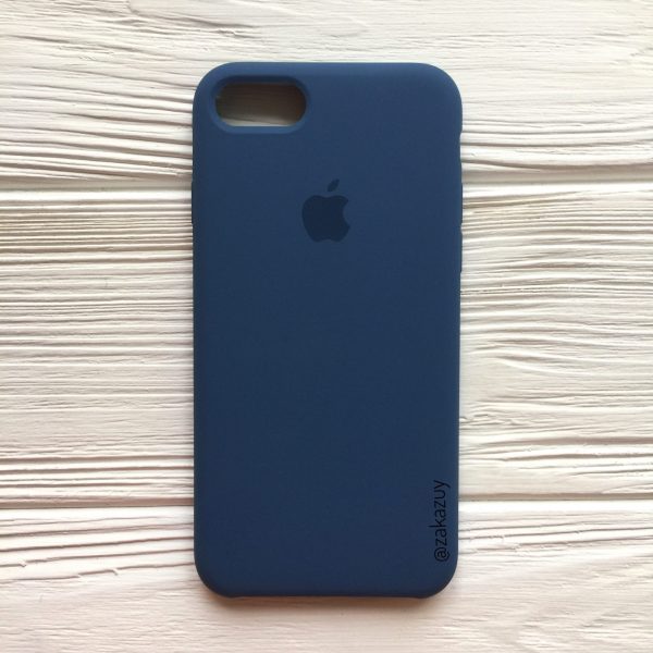 Оригинальный чехол Silicone Case с микрофиброй для Iphone 7 / 8 / SE (2020) №22 (Dark Blue)