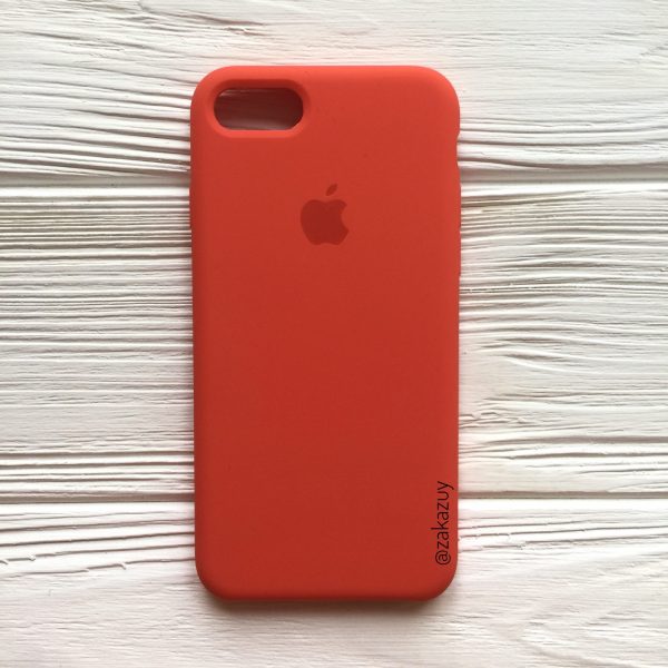 Оригинальный чехол Silicone Case с микрофиброй для Iphone 7 / 8 / SE (2020) №18 (Orange)