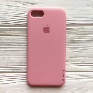 Оригинальный чехол Silicone Case с микрофиброй для Iphone 7 / 8 / SE (2020) №35 (Pink)