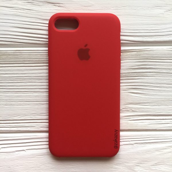 Оригинальный чехол Silicone Case с микрофиброй для Iphone 7 / 8 / SE (2020) №5 (Red)