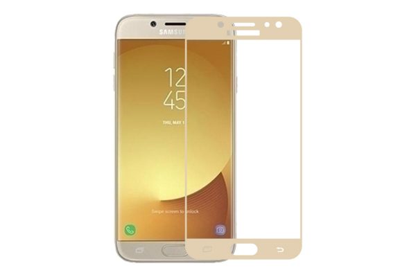 Защитное стекло 5D Full Glue Cover Glass на весь экран для Samsung Galaxy J7 2017 (J730) – Gold