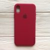 Оригинальный чехол Silicone Case с микрофиброй для Iphone XS Max №4 (Rose Red)