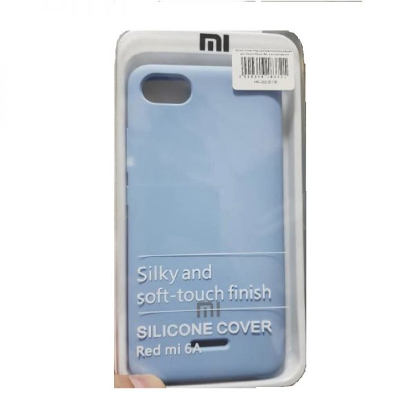 Оригинальный чехол Silicone Cover с микрофиброй для Xiaomi Redmi 6A (Светло-Голубой)
