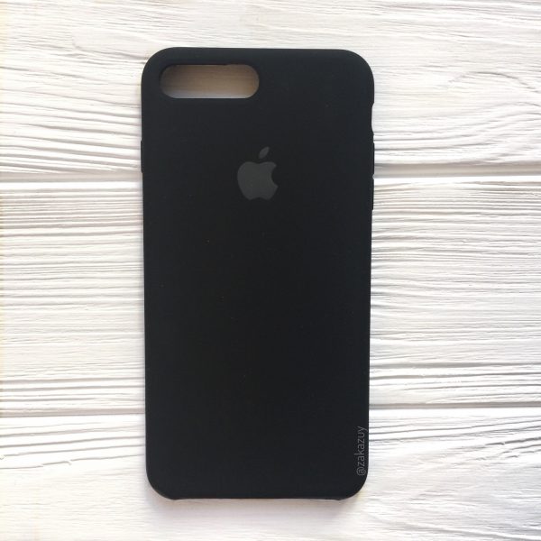 Оригинальный чехол Silicone Case с микрофиброй  для Iphone 7 Plus / 8 Plus №7 (Black)