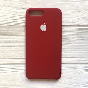 Оригинальный чехол Silicone Case с микрофиброй для Iphone 7 Plus / 8 Plus №26 (Burgundy)