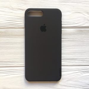 Оригинальный чехол Silicone Case с микрофиброй для Iphone 7 Plus / 8 Plus №19 (Dark Brown)