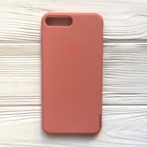 Оригинальный чехол Silicone Case с микрофиброй для Iphone 7 Plus / 8 Plus №25 (Flamingo)