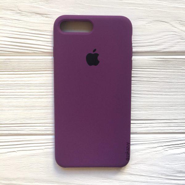 Оригинальный чехол Silicone Case с микрофиброй для Iphone 7 Plus / 8 Plus №28 (Purple)