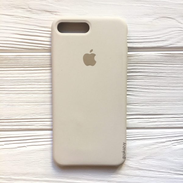 Оригинальный чехол Silicone Case с микрофиброй для Iphone 7 Plus / 8 Plus №17 (Stone)