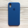 Оригинальный чехол Silicone Case с микрофиброй для Iphone X / XS №22 (Dark Blue)