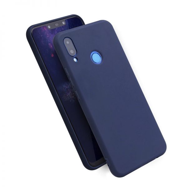 Матовый силиконовый TPU чехол на Huawei Honor 8x (Синий)