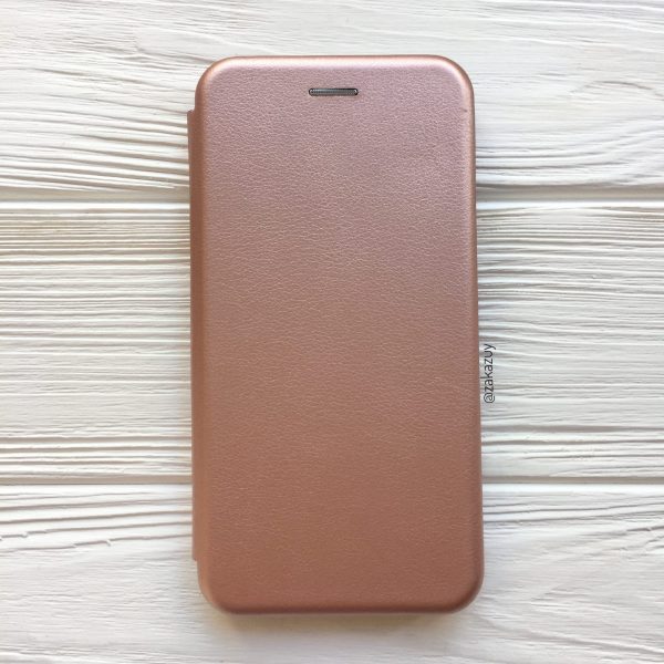 Кожаный чехол-книжка (экокожа+TPU) для Samsung A750 Galaxy A7 (2018) (Rose Gold)