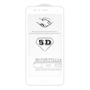Защитное стекло 5D Premium 9H Full Glue на весь экран для Huawei P10 Lite – White