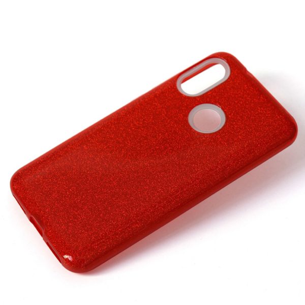 Силиконовый (TPU+PC) чехол Shine с блестками для Xiaomi Redmi Note 6 Pro (Красный)