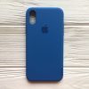 Оригинальный чехол Silicone Case с микрофиброй для Iphone X / XS №12 (Blue)