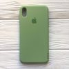 Оригинальный чехол Silicone Case с микрофиброй для Iphone XR  №10 (Light Green)
