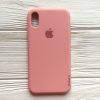 Оригинальный чехол Silicone Case с микрофиброй для Iphone XS Max №14 (Light pink)