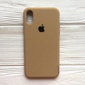 Оригинальный чехол Silicone Case с микрофиброй для Iphone XS Max №29 (Sand)