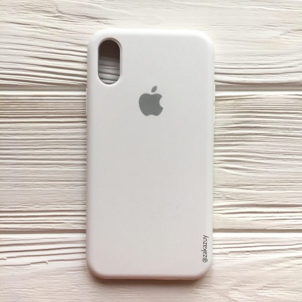 Оригинальный чехол Silicone Case с микрофиброй для Iphone XS Max №6 (White)