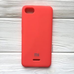Оригинальный чехол Silicone Case с микрофиброй для Xiaomi Redmi 6А (Кораловый)