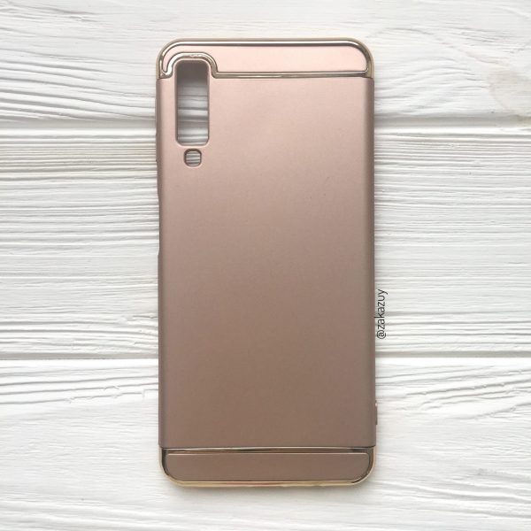 Матовый пластиковый чехол Joint Series для Samsung A750 Galaxy A7 2018 (Gold)