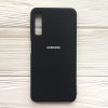 Оригинальный чехол Silicone Case с микрофиброй для Samsung A750 Galaxy A7 (2018) Черный