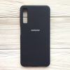 Оригинальный чехол Silicone Case с микрофиброй для Samsung A750 Galaxy A7 (2018) Темно-синий