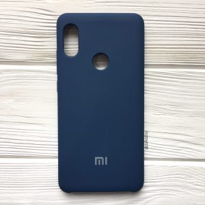Оригинальный чехол Silicone Case с микрофиброй для Xiaomi Redmi Note 5 / 5 Pro (Синий)