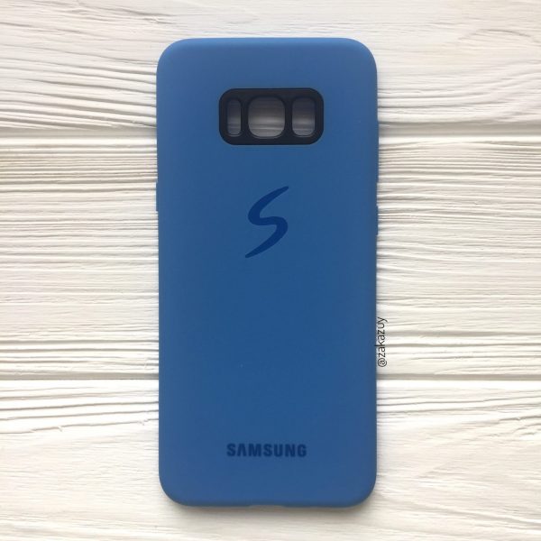 Силиконовый (TPU) чехол (накладка) c логотипом для Samsung G955 Galaxy S8 Plus (Blue)