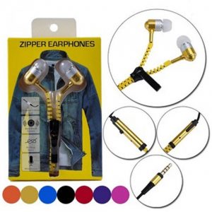 Наушники (cтерео гарнитура) Zipper Earphones (Золотой / Gold)