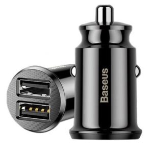 Автомобильное зарядное устройство (прикуриватель) Baseus C8-K (2USB 3.1A) Black