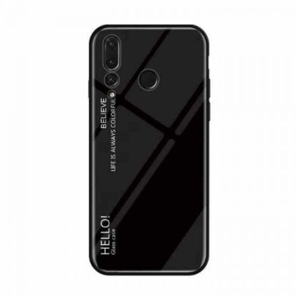 TPU+Glass чехол Gradient HELLO с градиентом для Huawei Nova 4 (Black)